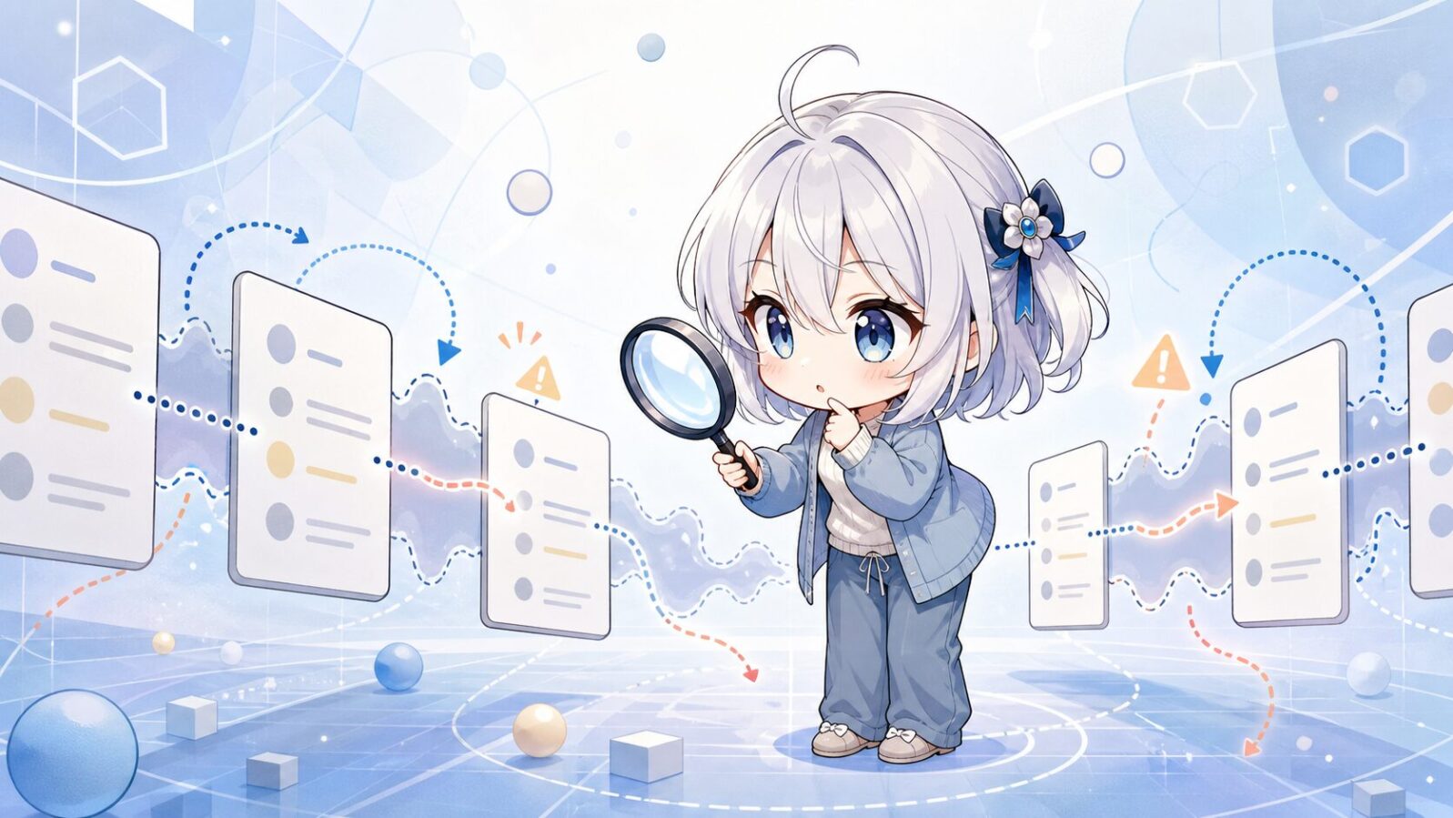 AGENTS.mdを対象に調査をしている様子。