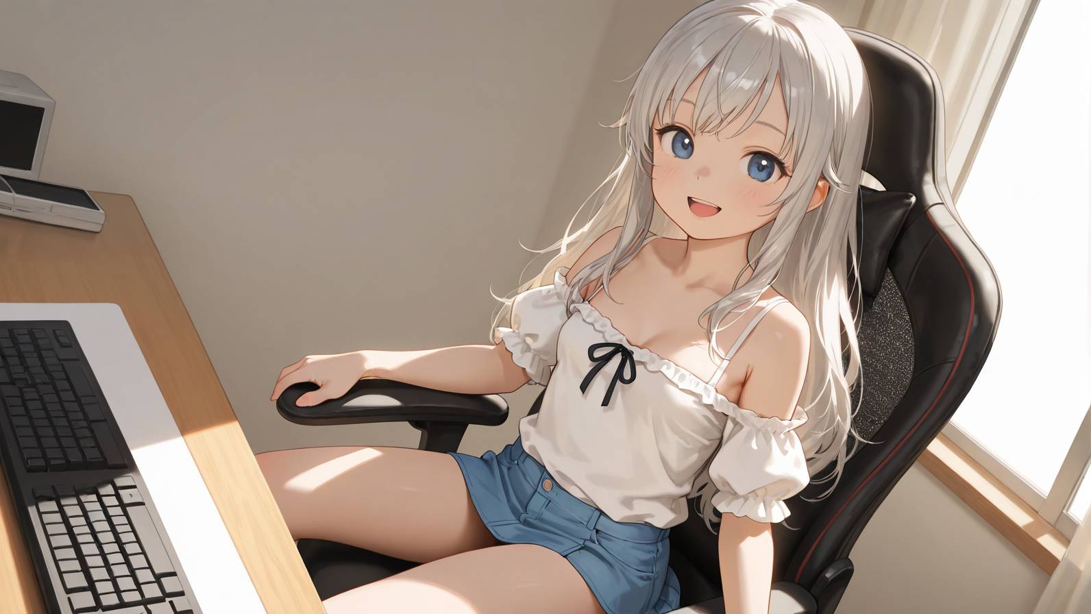 ゲームプレイ中の操作イメージを表現したビジュアル。外部コントローラーによる安定した入力を示唆している。
